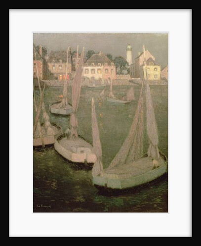Brittany Port by Moonlight by Henri Eugene Augustin Le Sidaner