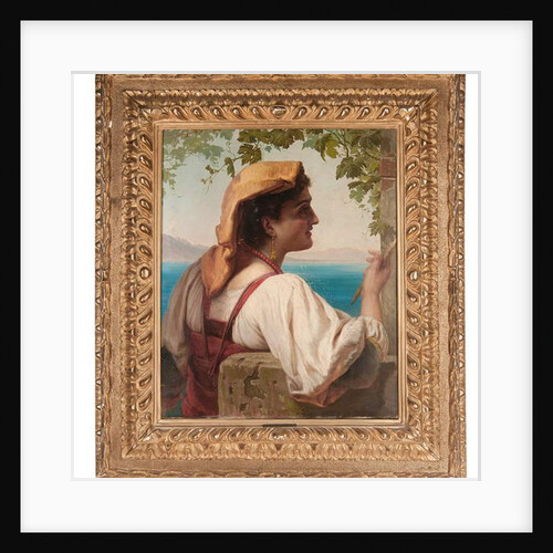An Italian maiden mending nets on the Bay of Naples, 1872 by Elisabeth Maria Anna Jerichau-Baumann