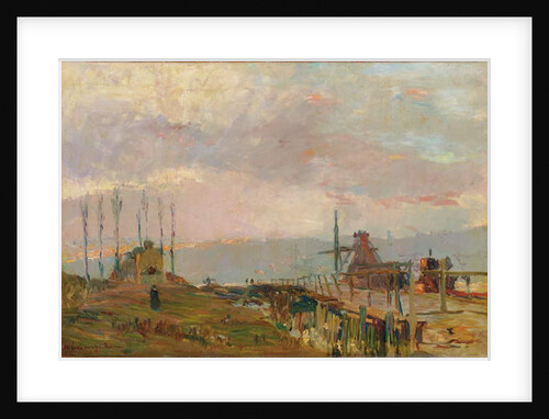 Le pont rustique pres de Rouen by Albert-Charles Lebourg