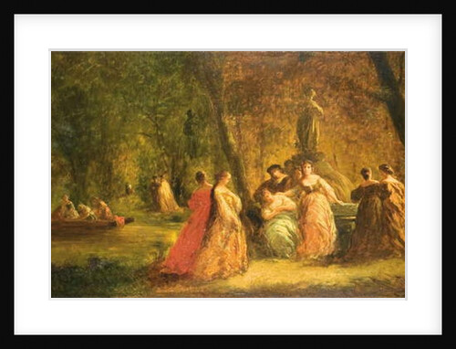 Femmes au parc près d'une rivière by Adolphe Joseph Thomas Monticelli