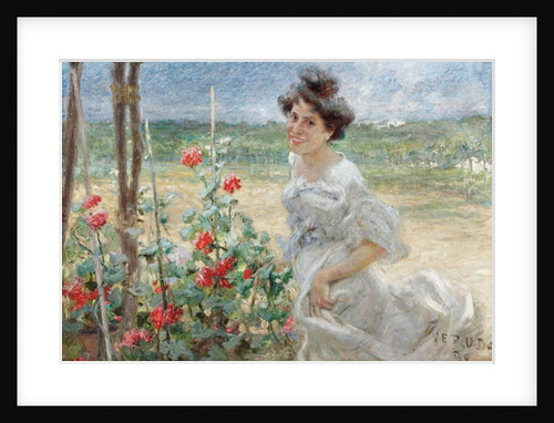 In the flower garden, 1899 by Umberto Veruda