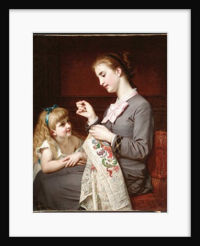 The Embroidery Lesson by Hugues Merle