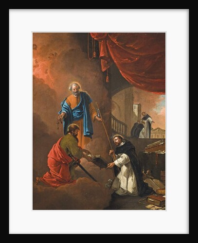 The Vision of Saint Dominic, with Saint Dominic blessing two missionary friars beyond by Thomas Wyck