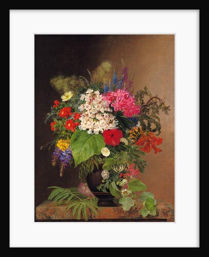 Convulvulus, lupins, speedwell and fuschia in a vase, 1833 by Johan Laurents Jensen