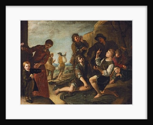 Boys playing dice - a modello by Pedro Nunez de Villavicenzio