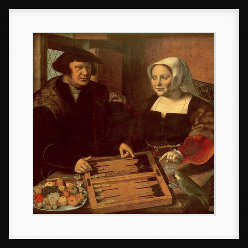 Portrait of a Husband and Wife Playing Tric-Trac by Jan Sanders van Hemessen