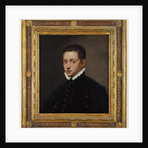 Portrait of a boy, bust-length, in a black doublet with a white collar by Jacopo Robusti Tintoretto