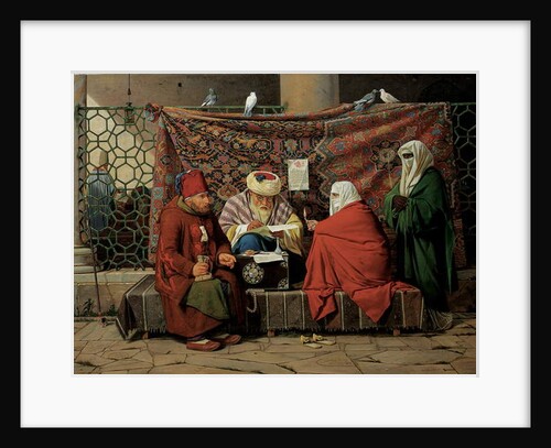 A Turkish Notary Drawing up a Marriage Contract in front of the Kilic Ali Pasha Mosque, Tophane, Cinstantinople, 1837 by Martinus Rorbye