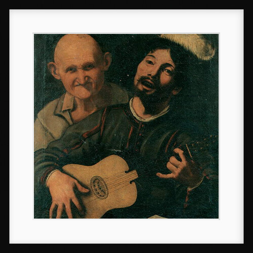 A guitar player and an old man attending by Pietro Paolini