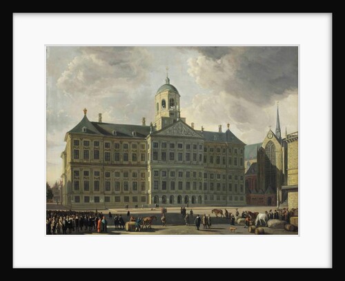 A view of the Dam with the new Town Hall, the Nieuwe Kerk and the Waag, Amsterdam by Gerrit Adriaensz (studio of) Berckheyde
