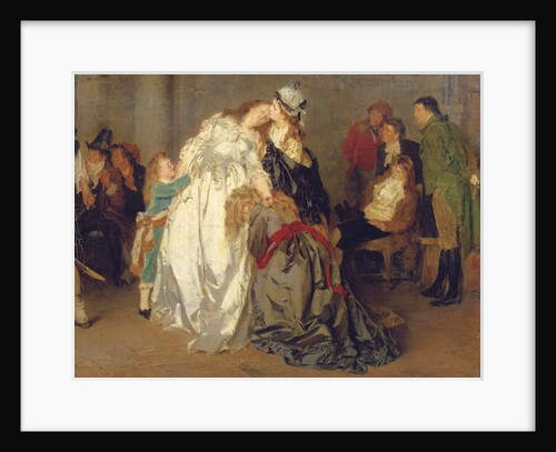 King Louis XVI of France bidding farewell to his family in the Temple prison, detail, 1873 by Ernst Meisel