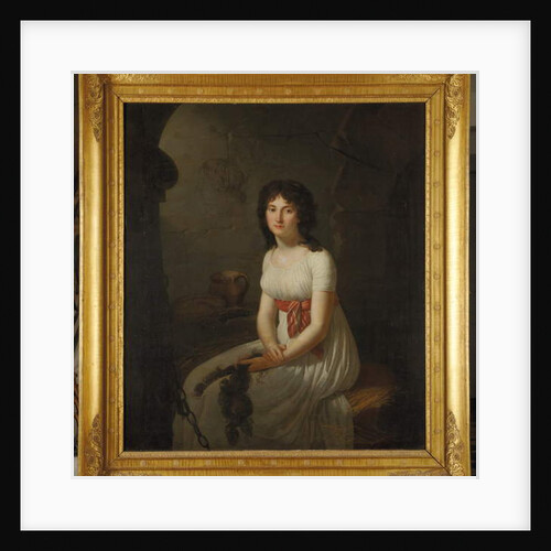 Citizen Tallien in a cell in La Force Prison, holding her cut hair, 1796 by Jean Louis Laneuville