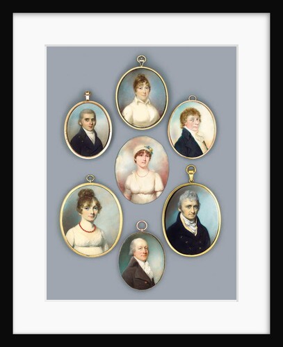 Mr Uthoff, in blue coat with gold buttons, buff-coloured waistcoat and knotted cravat, powdered curling hair, 1805 by George Engleheart