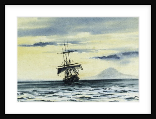 The last sight of Mount Discovery: SS. 'Morning' and 'Terra Nova' following the 'Discovery' out of McMurdo Strait, Feb.19.04 Midnight, 1904 by Edward Adrian Wilson