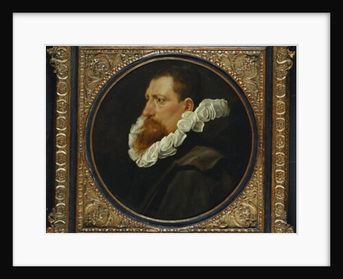 Portrait of a gentleman, small bust length, wearing a white ruff and grey cloak by Peter Paul Rubens