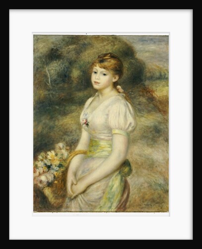 Young Girl with a Basket of Flowers by Pierre Auguste Renoir