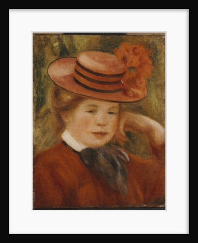 A Young Girl with a Red Hat, 1899 by Pierre Auguste Renoir
