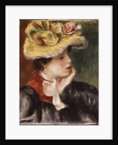 Head of a Girl with a Yellow Hat by Pierre Auguste Renoir
