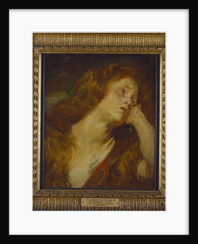 A young woman, bust length, resting her head on her hand by Anthony van Dyck