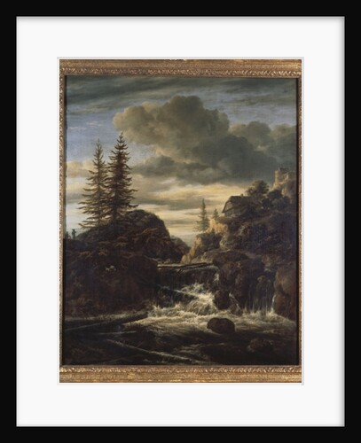 A Norwegian Landscape with a Cascade Waterfall by Jacob Isaaksz. or Isaacksz. van Ruisdael