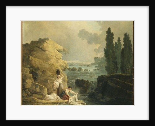Washerwomen by a Cascade by Hubert Robert