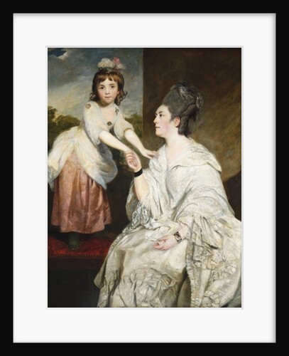 Portrait of Mrs. Sarah Otway, in white costume with her daughter Jane before a window by Joshua Reynolds