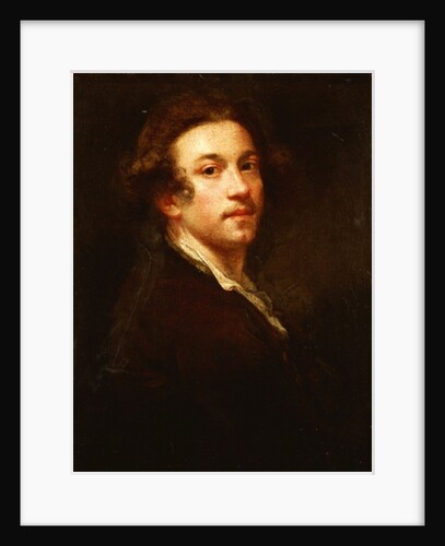 Self-portrait, half length, looking over his shoulder, in a brown coat and white shirt, c.1750-52 by Joshua Reynolds