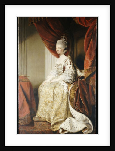 Portrait of Queen Charlotte, full length, seated in robes of state by Joshua Reynolds