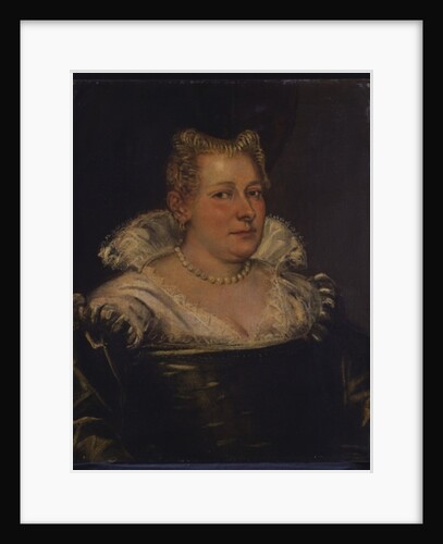 Portrait of a lady, bust length in a green dress with a white collar by Jacopo Robusti (circle of) Tintoretto