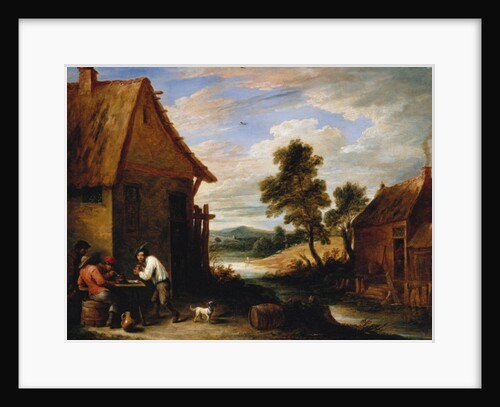 A River Landscape with Peasants Outside a Tavern by David the Younger Teniers