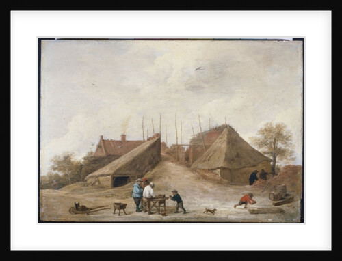 A Farm Yard with Figures Round a Table by David the Younger Teniers