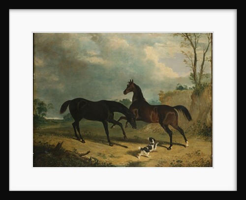 Hunters and a Spaniel in a Wooded Landscape, 1835 by John Frederick Herring Snr