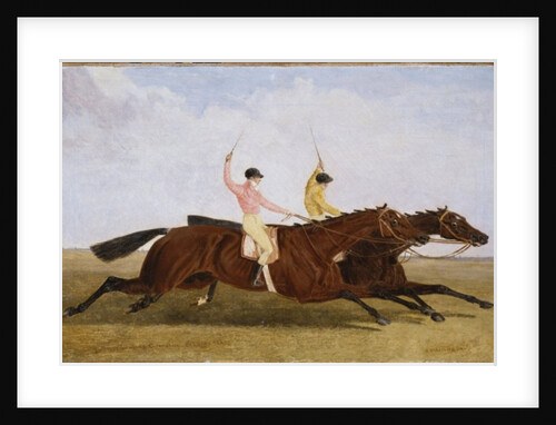 Satirist with William Scott Up Beating Coronation with John Day Up - The St. Leger 1841 by John Frederick Herring Snr