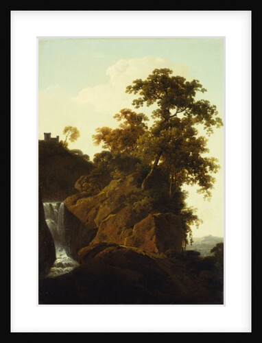 Rocky Landscape with a Waterfall by Joseph Wright of Derby