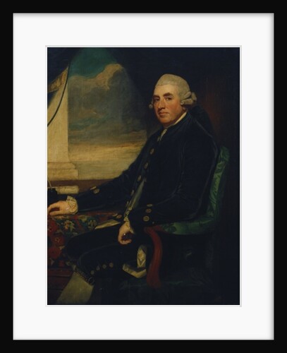 Portrait of the First Earl of Farnham, seated, three-quarter length, by an open window by George Romney
