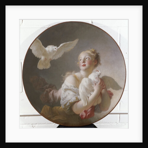Girl Holding a Dove by Jean-Honore Fragonard