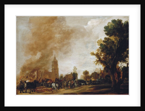 Soldiers Leaving a Burning Village, 1637 by Aert van der Neer