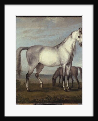 A Grey Mare and a Foal in an Extensive Hilly Landscape by Peter Tillemans