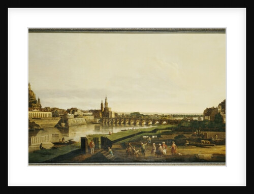 A View of Dresden from the right bank of the River Elbe above the Augustusbrucke by Bernardo (follower of) Bellotto
