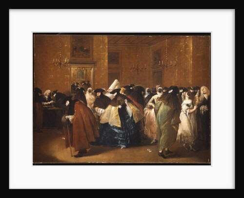 Ladies and Gentlemen in Carnival Costume in the Ridotto, Venice by Francesco Guardi