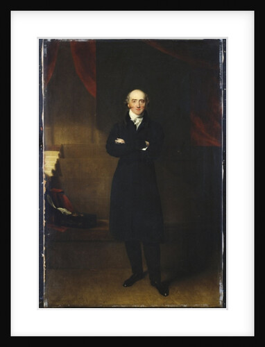Portrait of George Canning, full length, standing wearing a black coat in an interior, with his arms folded by Thomas (circle of) Lawrence