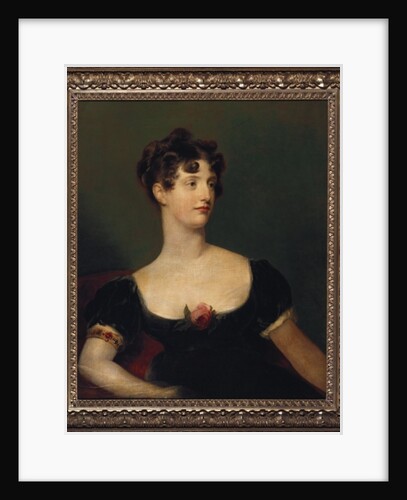 Portrait of Lady Beresford, seated, half-length in a black dress decorated with a rose by Thomas (attr. to) Lawrence