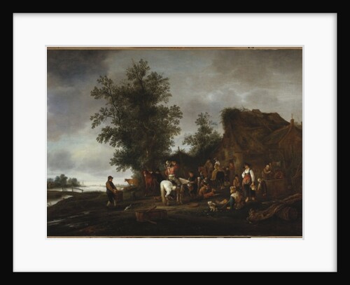 Travellers refreshing themselves at a riverside tavern, 1664 by Isack van Ostade
