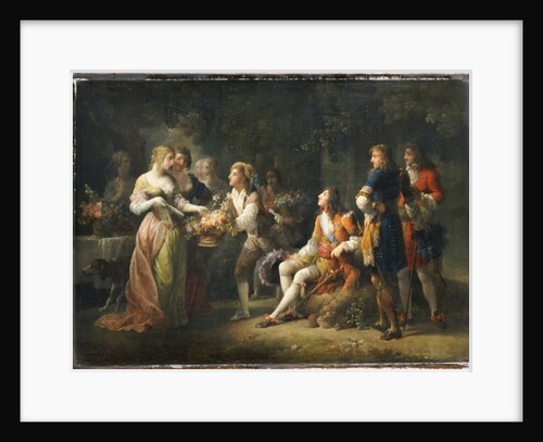 Louis XIV of France declaring his love for Louise de la Valliere by Jean-Frederic Schall