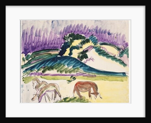 Cows in the Pasture by the Dunes, 1913 by Ernst Ludwig Kirchner