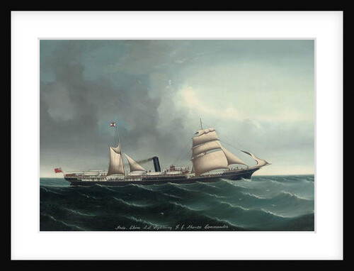 The Indo-China steamship Lightning under sail and steam, 1892 by Lai Fong