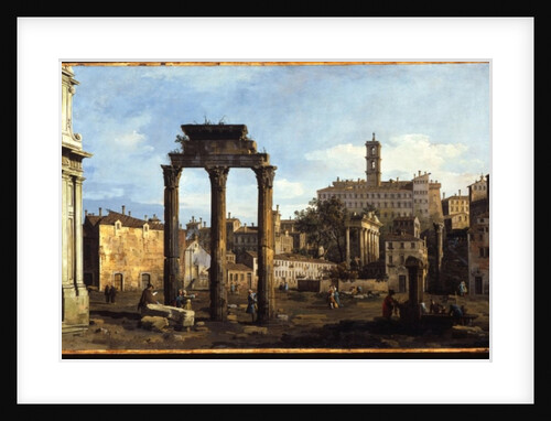 Rome - The Forum with the Temple of Castor and Pollux, c.1742-43 by Bernardo Bellotto