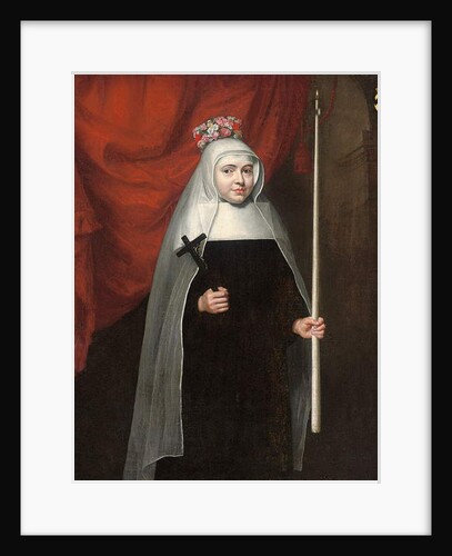 Portrait of a nun holding a crucifix and candle, 1678 by Pieter Leermans