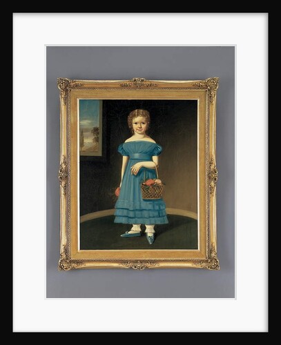 Girl with Basket of Flowers by American School