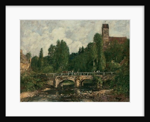 Saint-Cenery, the Church and the Bridge, 1892 by Eugene Louis Boudin